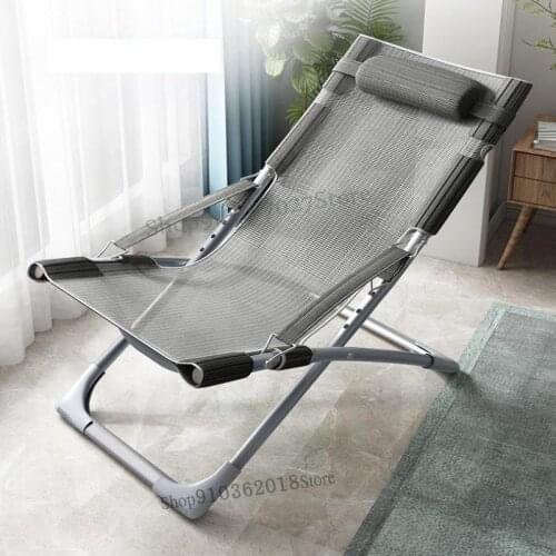 Folding lunch break recliner cloth balcony home lounge chair lazy back chair summer beach recliner