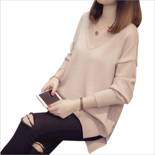 Thick Warm V-Neck Loose Sweater Female 2018 New Autumn Winter Long Sleeve Jumper Women Sweaters And Pullovers Pull Femme Q972