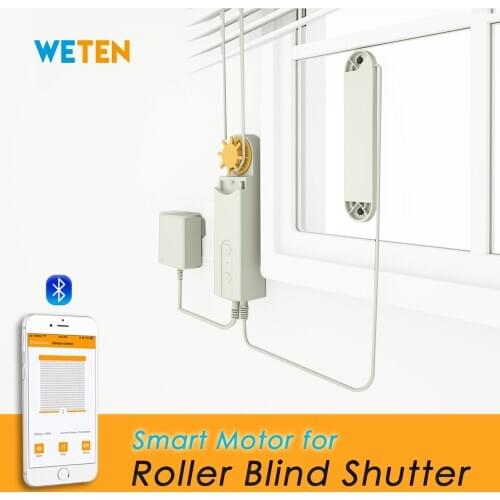 Smart Roller Blinds Shades Shutters Motor for Window Blinds Curtains, Powered By Solar Panel and Charger, Bluetooth APP Control