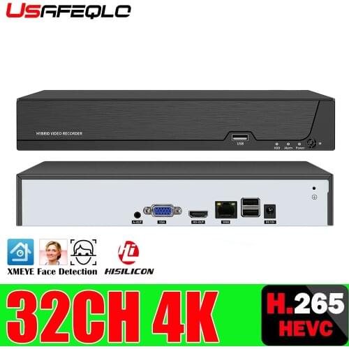 USAFEQLO H.265 HEVC 16CH CCTV NVR for 4K/5MP/4MP/3MP/2MP ONVIF 2.0 IP Camera metal network video recorder P2P for cctv system