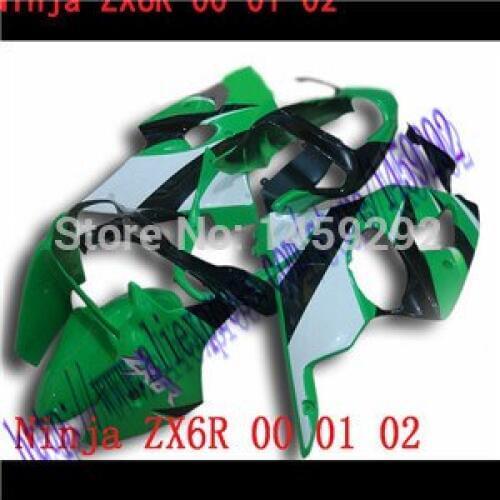Injection HW- Green White ABS Fairing For KAWASAKI ZX-6R 00-02 ZX6R 00 01 02 ZX 6R 2000 2001 2002 6R 00 01 02 Ning