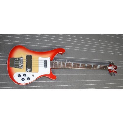Top Quality QShelly Custom RK 4003 White Binding Triangle Inlay RICK 4 Strings Electric Bass Guitar Musical Instrument Shop
