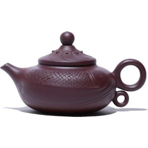 Yixing Purple Clay Teapot Pure Handmade Raw Ore Purple Clay Yule Teapot Hand-painted Kungfu Tea Set Household Teapot