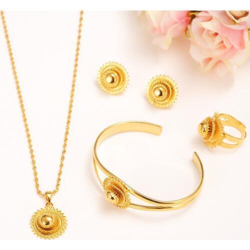 Gold Israel Ethiopian Jewelry sets wedding jewelry sets African/Sudan/Nigeria/Kenya bridal jewelry sets festival party gift