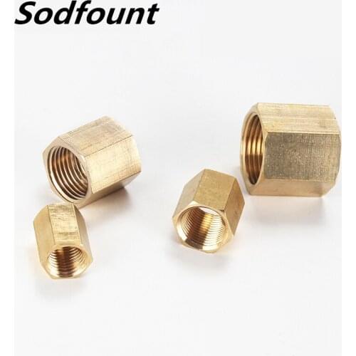 10pcs Brass Pipe Fitting Copper Hose Hex Coupling Coupler Fast Connetor Female Thread 1/8" 1/4" 3/8" 1/2" 3/4"