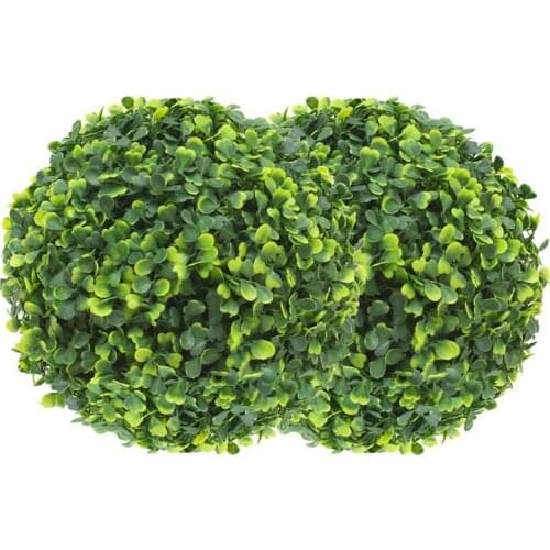 2 PCS 11 Inch Artificial Plant Topiary Ball Faux Boxwood Decorative Balls for Backyard,Balcony,Garden,Wedding Decor