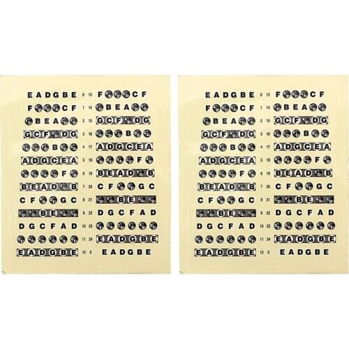 2Pcs Guitar Fretboard Note Sticker Musical Scale Label for Beginner Practice Musical Instrument Accessory