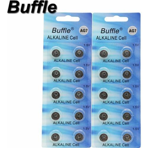 Buffel 200Pcs AG7 Watch Battery Button Coin Cell Batteries 395 SR927SW 399 SR927W LR927 Wholesale
