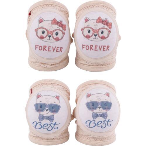 3 Pairs/Lot Portable Carton Baby Knee Pads Lovely Cat Pattern Children Cotton Crawling Socks Kids Sport Kneecap Protector