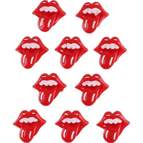 50pcs Sexy Lips Resin Scrapbooking Hair Bow Clip Center Crafts Embellishment Charms Cabachons