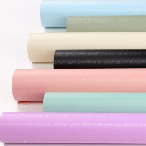 58x10m Roll English Letters Flower Wrapping Paper Waterproof Korean Bouquet Gift Packaging Paper Florist Supplies