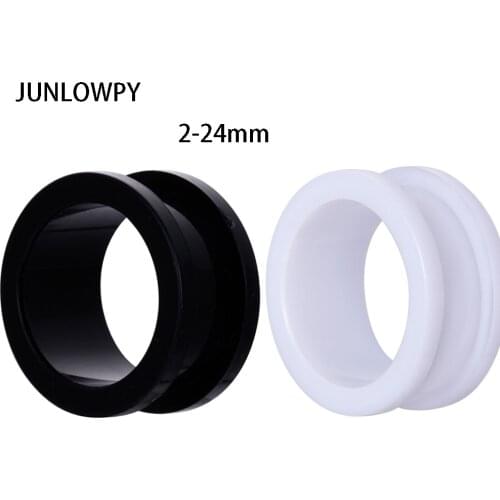 JUNLOWPY Acrylic Ear Flesh Tunnel Wholesale Body Jewelry Earring Gauge Plugs Screw Piercing Helix Ear Expander 140pcs Mix 2-24mm