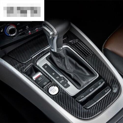 For Audi A4 B8 A5 Interior accessories Carbon Fiber Auto Center Control Gear Shift Panel Buttons Decorative Stickers Trim Covers
