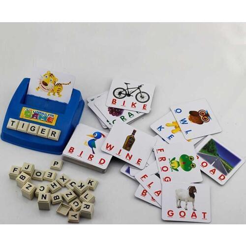 English Word Learning Puzzle Toy Letter Machine Card Spelling Game Educational Toys for kids Literacy with Cards