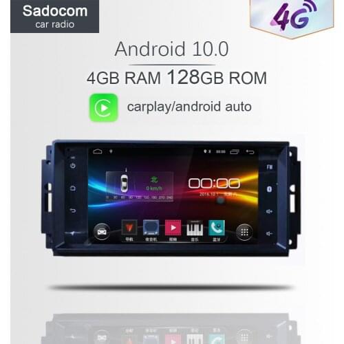 Carplay DSP 2 din Android 10.0 4GB RAM 64GB Car DVD Player GPS autoradio For Jeep Sebring Cherokee Compass Wrangler Commander