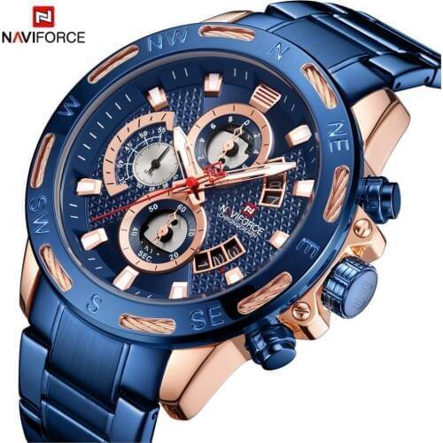 2020 NAVIFORCE Fashion Mens Watches Top Luxury Brand Military Male Clock Analog Quartz Watch Men Sport Chronograph Watch