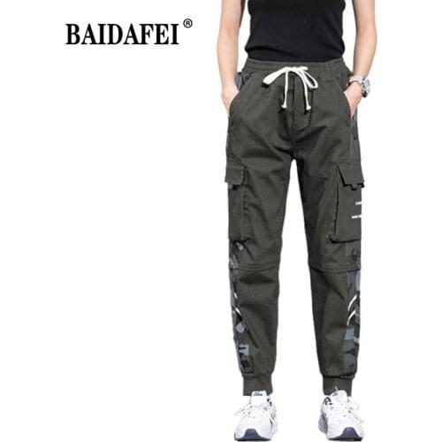 Spring Autumn Womens Overalls 2021 New Couple Casual Large Size 6XL7XL 8XL Trousers Womens Army Green Camouflage Jogging Pants
