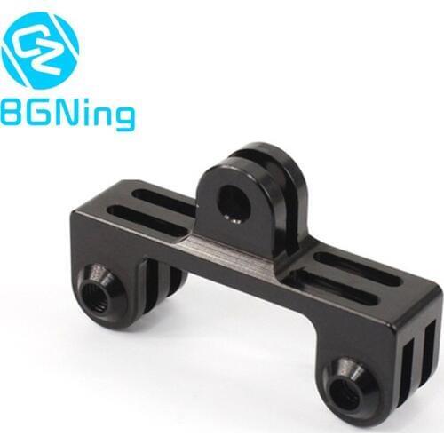 Aluminum Alloy Double Head Bracket Bidirectional Adapter Accessory LED Light Holder for GOPRO 3+ 4 5 6 7 8 9 /SJcam /Yi Cameras