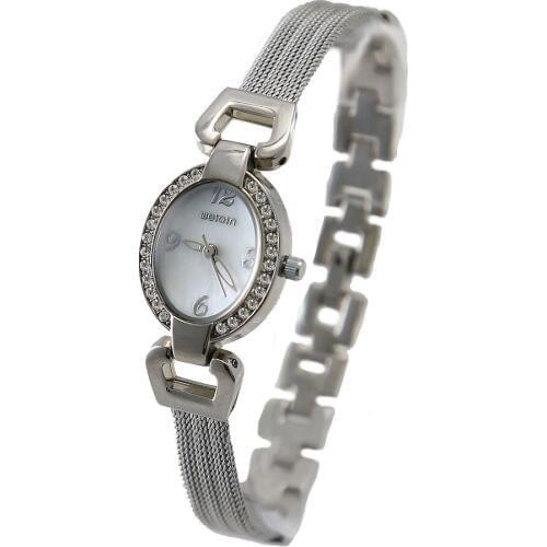 FW884A Shiny Silver Band Elliptic PNP Shiny Silver Watchcase Women Fashion Watch
