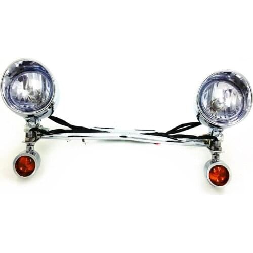 Chrome Bullet Turn Signal Lamp Spot light Bar Cruiser Chopper Touring Motorcycle