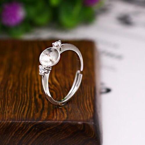 10pcs/lot Pearl 6-9mm 925 Sterling Silver Engagement Wedding Semi Mount Ring Fine Jewelry Setting