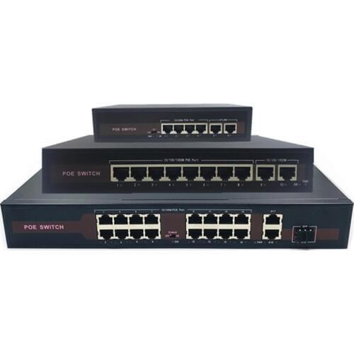 48V Ethernet POE switch with 5/8/16 10/100Mbps Port IEEE 802.3 af/at Suitable for IP camera/Wireless AP/CCTV camera system