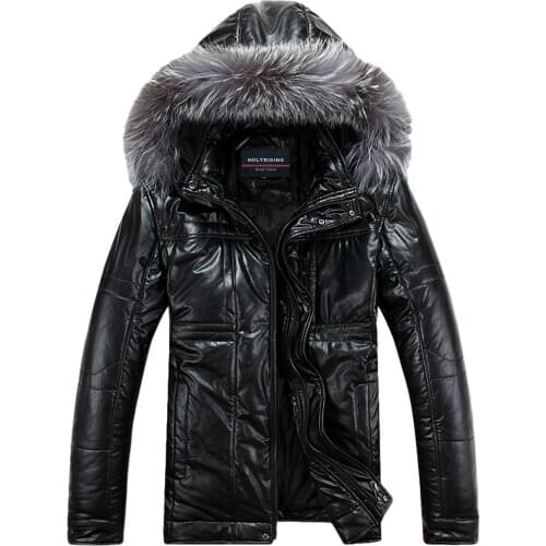 5XL size Business Raccoon Fur hooded Fashion Men Winter down jacket Man Clothes Warm Coat 2020 new style 19385