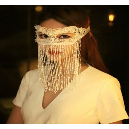 Womens Party Decoration Halloween Feather Lace Masquerade Ball Party Gathering Mask Half Face Beautiful White Handmade
