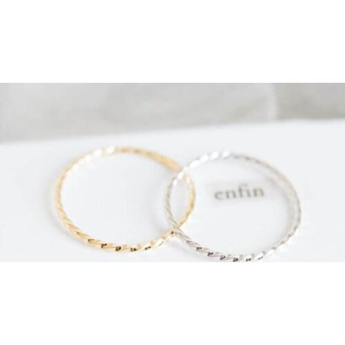Fashion Classic simple copper ring twist rings stackable women Spiral design ring Filamentary style ring