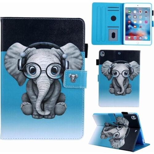 Cartoon Leather Case For IPad 9.7 2017 2018 Smart Tablet Protect Shell For Ipad 5 6 Air 1 2 9.7" Sleep Wake Up Stand Cover+Pen