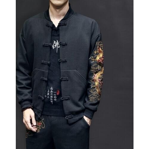 2019 Autumn Retro Jacket Men Vintage Mens Coats Jacquard Jacket Man Clothing Original Design Casual Male Jackets KK3148