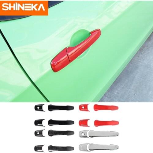 SHINEKA Exterior Door Handles For Ford Mustang Car Door Handle Shell Trim Cover Stickers Accessories For Ford Mustang 2004-2014