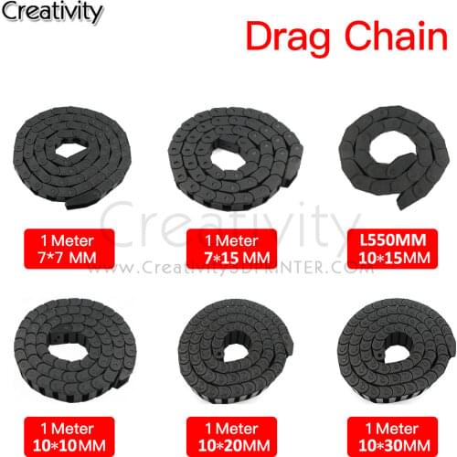 Carrier Cable Routing Drag Chain Wire Towline Track 1M 7x7mm L1000mm for CNC 3D Printer Router Machine Tools 10*20mm /10*30mm