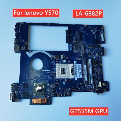 PIQY1 LA-6882P Motherboard For lenovo Y570 Laptop Motherboard HM65 DDR3 GT555M GPU+2GB 100% Fully Tested