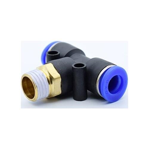 5 PCS PB 4/6/8 Thread M5 1/8 1/4 3/8 1/2 inch Pneumatic Quick Connector T Tee Positive