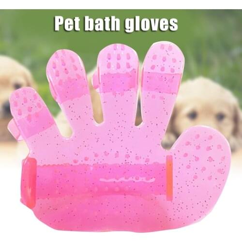 Pet Wash Brush Glove Comb Bath Soft Tool Dogs Cats Cleaning Supplies Massage Brush RERI889