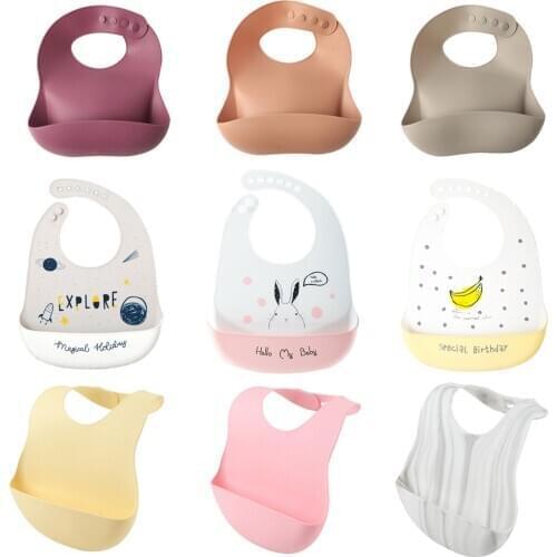 Food grade baby silicone bibs newborn baby feeding tableware infant feeding bibs