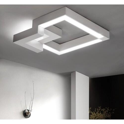 Modern LED Ceiling Irregular Black White Light For Living Dining Room Kitchen Bedroom Dimmable Minimalist Indoor Decoration