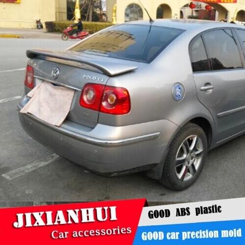 For Polo Spoiler 2003-2009 Volkswagen Polo sedan Spoiler ABT ABS plastic Material Car Rear Wing Color Rear Spoiler