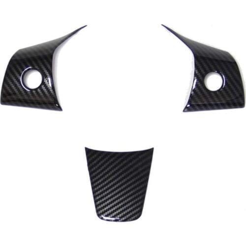 Carbon Fiber Style Interior Exterior Cover Trims Accessories for Tesla Model 3 2017 2018 2019 (Steering Wheel)