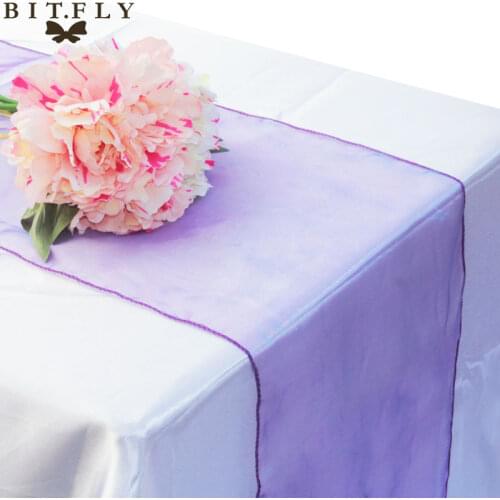 30 Colours Party Banquet Decoration Bow Swag Wedding Decoration Crystal Tulle Plum Organza Sheer Gauze Element Table Runner