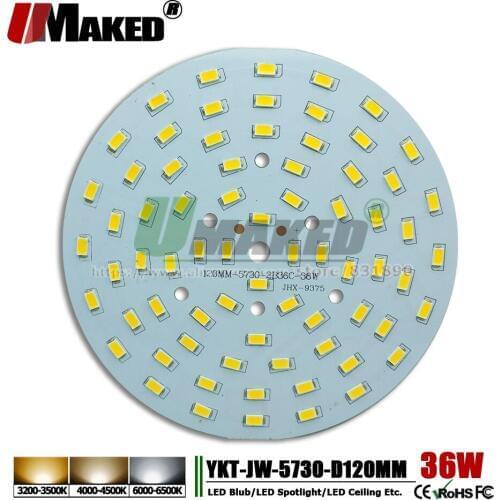 UMAKED 36W 120mm LED PCB SMD5730 ChipLED Source Aluminum Lamp plate Warm/Natural/White DIY Ceiling Lamp Bulb Bay light Spotlight