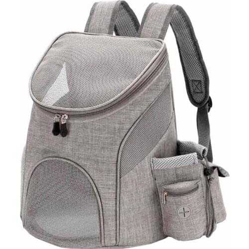 Portable Mesh Dog Bag Breathable Dog Backpack Large Capacity Cat Carrying Bag Portable Outdoor Travel Pet Carrier