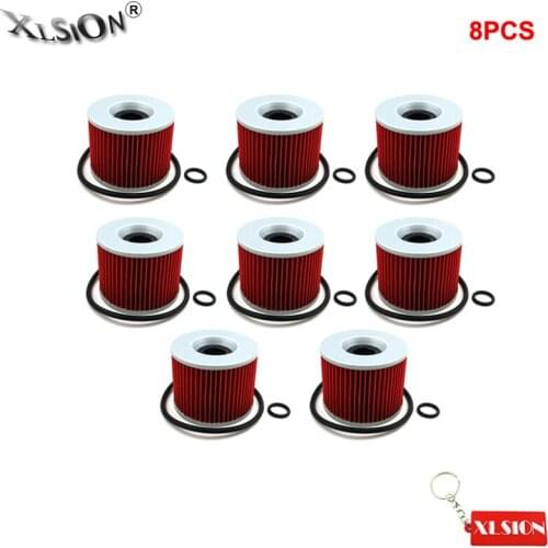 XLSION Aftermarket 8Pcs Oil Filter For KAWASAKI KZ400D ZRX1100 ZZR250 ZZR1200 Honda CB350 CB750 CB500K CB350K CB400F GL1000