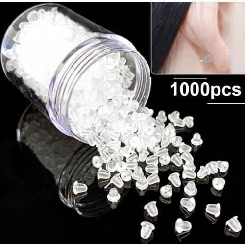 Soft Silicone Earring Back Stoppers for Stud Earrings DIY Earring Findings Ear Nuts Earstud Ear Stopper Accessories 500/1000pcs