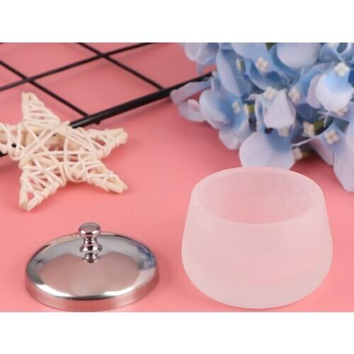 1pcs Matte Glass Dappen Dish Acrylic Liquid Powder Container Holder Salon Nail Supplement Frosted Nail Polisher Tools