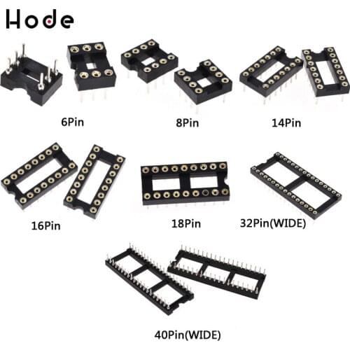 10PCS Round Hole IC socket Connector DIP 6 8 14 16 18 32 40 pin Sockets DIP6 DIP8 DIP14 DIP16 DIP18 DIP32 DIP40 pin