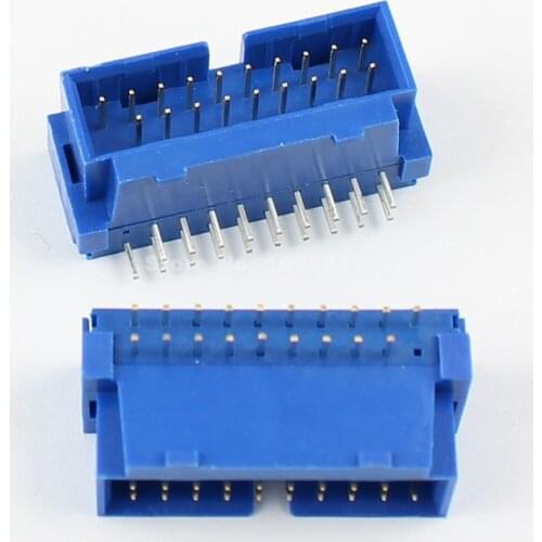 10pcs USB 3.0 IDC 19 Pin Male Right Angle IDC Box Header PCB Connector Adapter