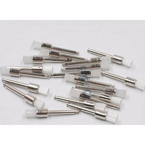 100Pcs Dental Prophy Brush Flat Type Latch Style Dental Polishing Brushes for Contra-Angle Handpiece Dental Materials