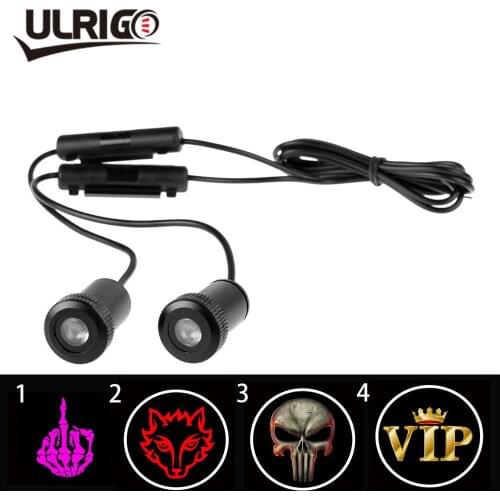 2PCS LED Car door welcome light courtesy led car laser projector Logo Ghost Shadow Light For VIP wolf ghost Embleme lumiere